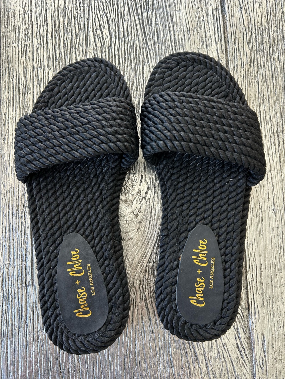 Chase + Chloe Black Portia Slide Sandals - Picture 2 of 5